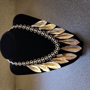 A.V. Max mother of pearl abstract adjustable necklace